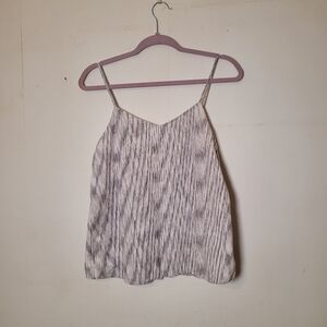 Theory Purple And White Sleeveless Cotton Top Size Small